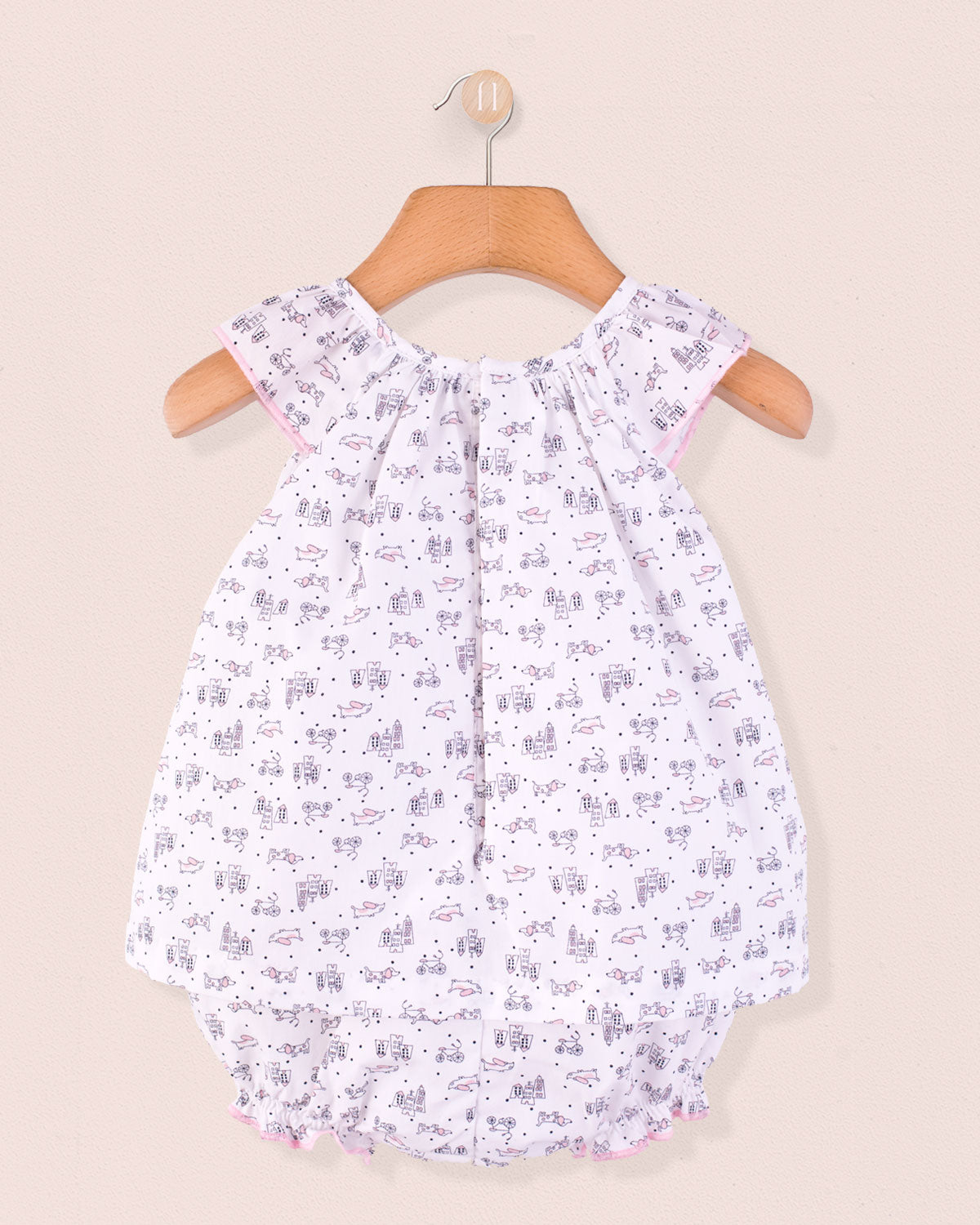 Chloe Mini Doggies Pink Romper